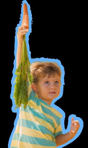 Boy with carrot cutout 2x