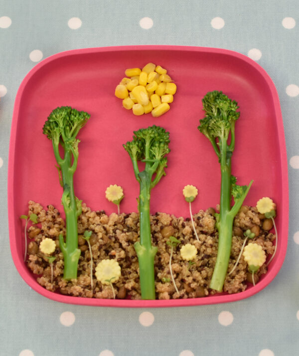 Tropical broccoli jungle sensory fun toddler recipe