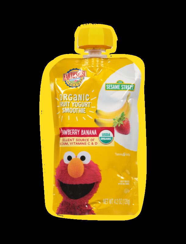Earths best organic strawberry banana fruit yogurt smoothie fop