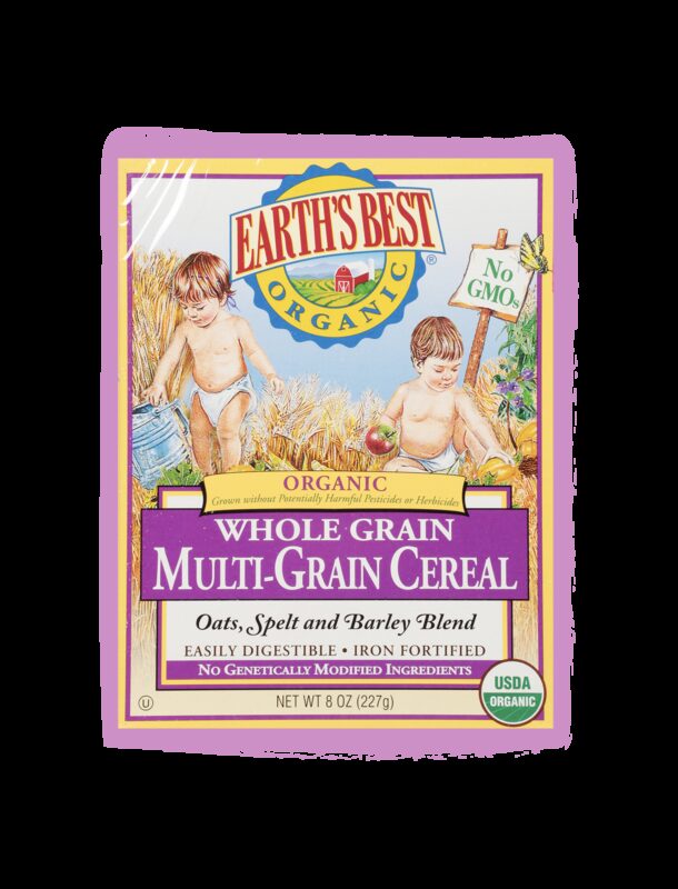 Earths best organic multigrain baby cereal fop